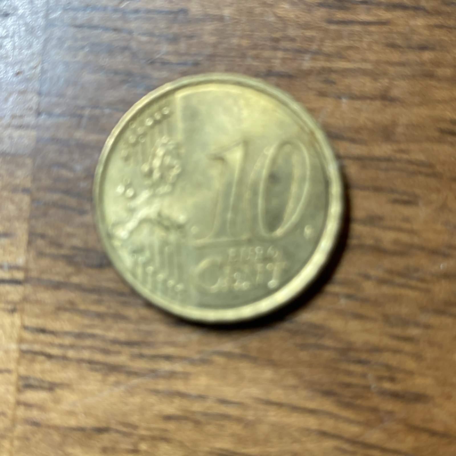 Italy 10 Cent Euro Coin 2002 Brass Gold Circulated Uncertified Ungraded