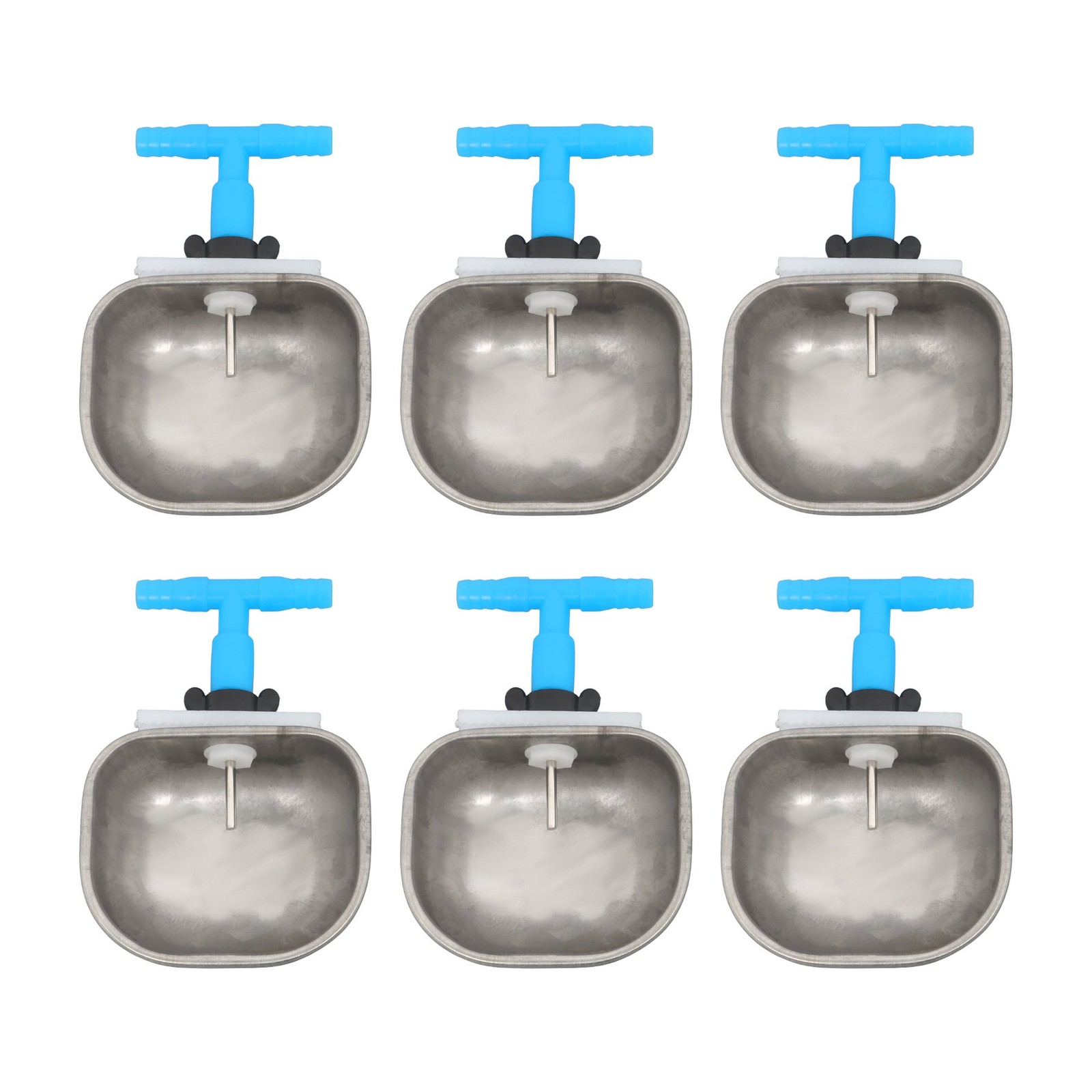 6 × Auto-Fill Metal Cups Waterer Kit - Great for Small Animals Rabbits DIY New
