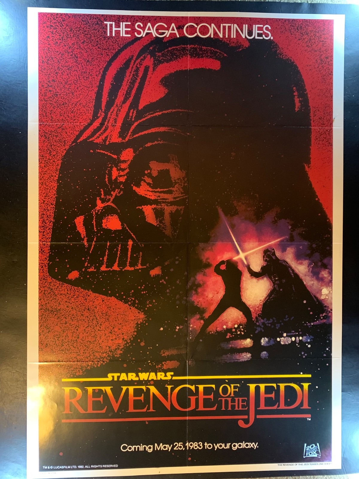 Revenge of the Jedi Poster- Teaser One Sheet - Lucasfilm 1982 - 41” x 27” 