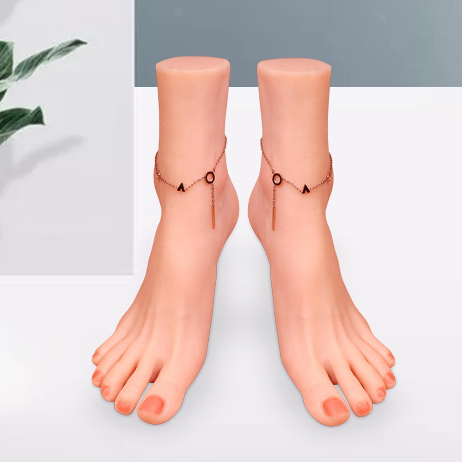 2Pcs Female Foot Models Foot Mannequin Versatile Lifelike Women's Sock Display
