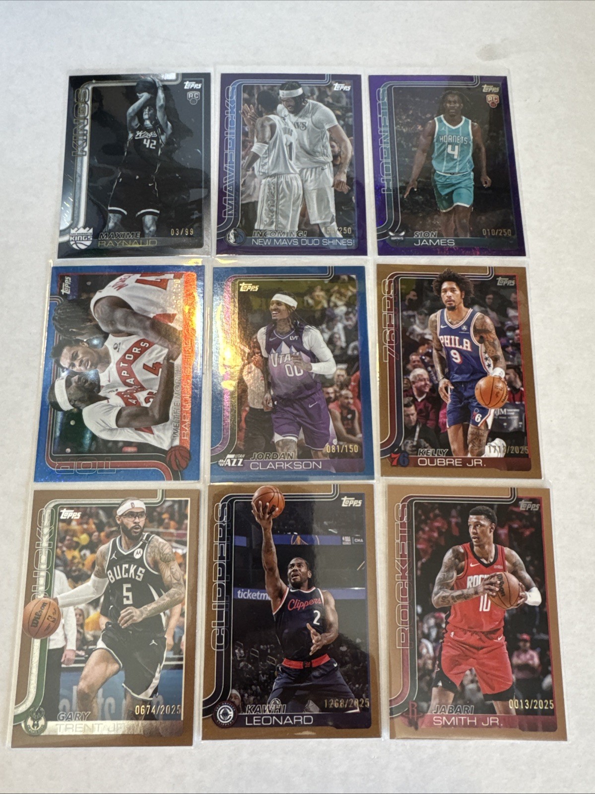 2025-26 Topps Basketball Lot Of 9 Numbered Parallels