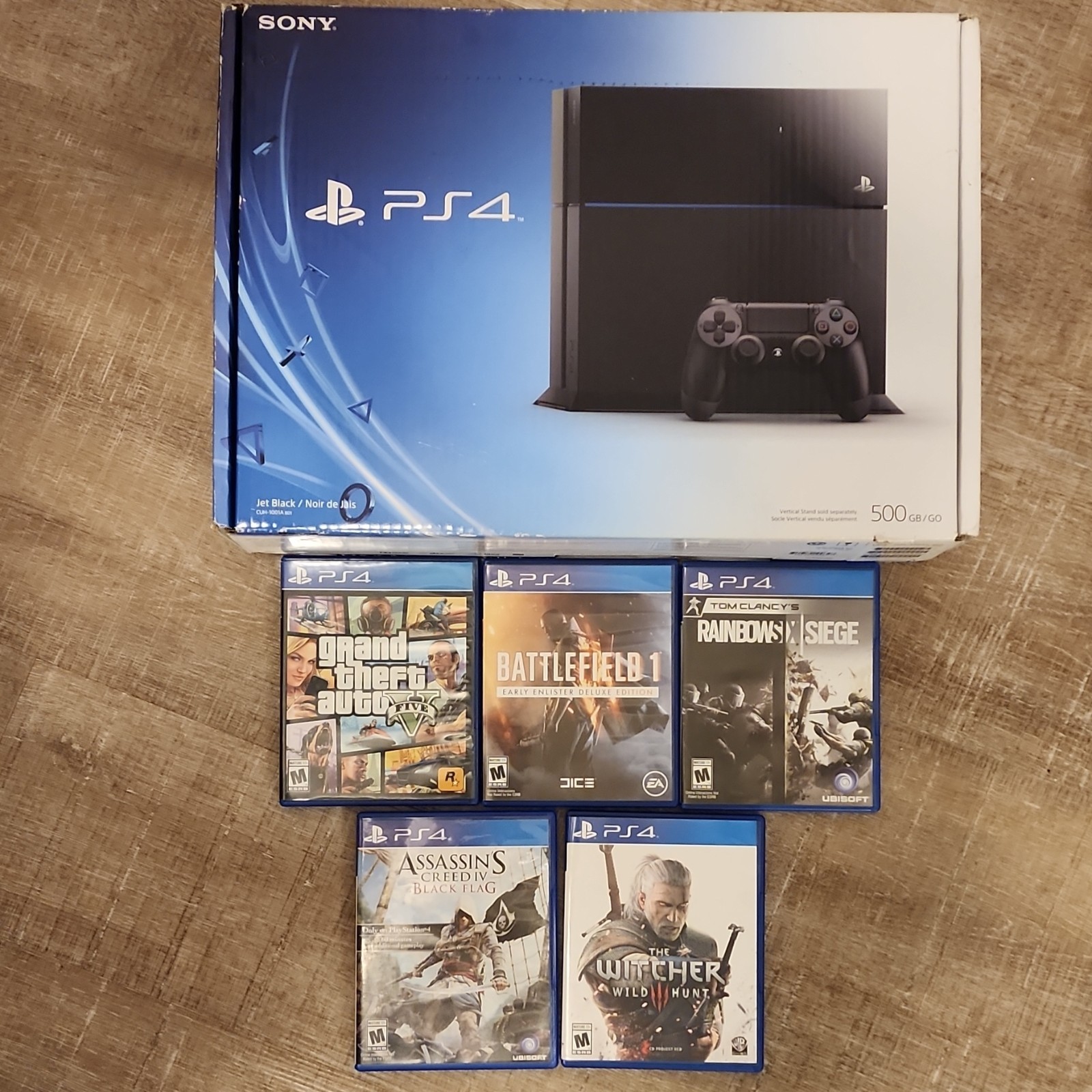Sony PS4 Console 500GB with 2 Controllers & 5 Games - In Box