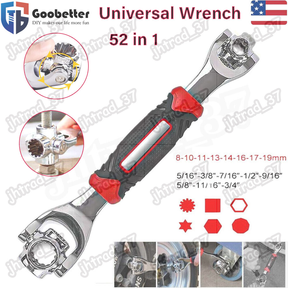52 in 1 Universal Socket Wrench Adjustable Multifunction Spanner Car Repair Tool