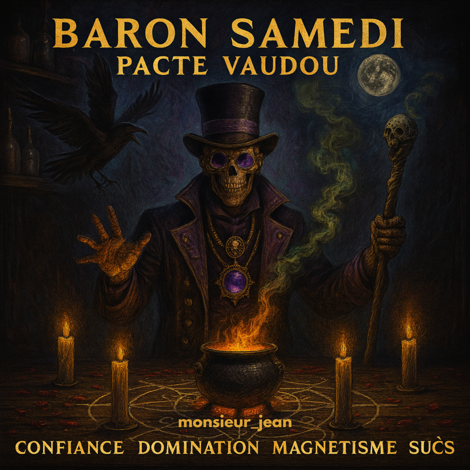 Ritual Baron Saturday Voodoo pact Trust Domination Magnetism Success charism