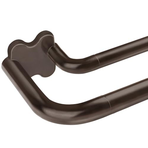 Bronze Double Curtain Rods,  Blackout Wrap Around Curtain Rods for Windows 32 
