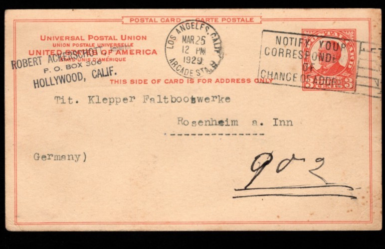 US Postal Card - UX37 - Used card issued to Germany