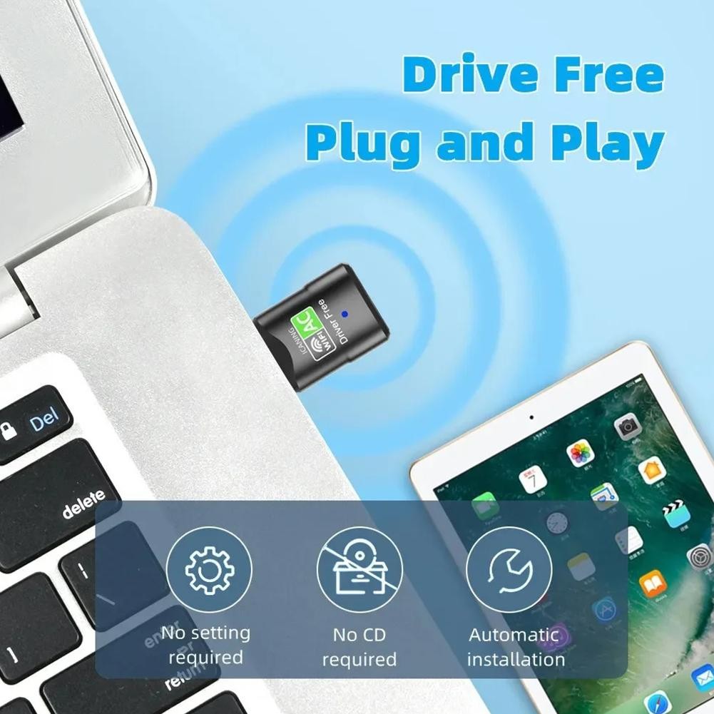 Dual Band 600Mbps USB WiFi Wireless Dongle AC600 Lan 5GHz Adapter Network J6X0