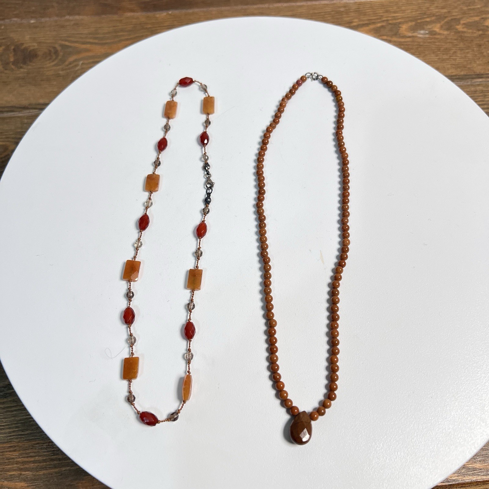 Necklaces Vintage Fashion Jewelry Dark Tones Brown Set Of 2