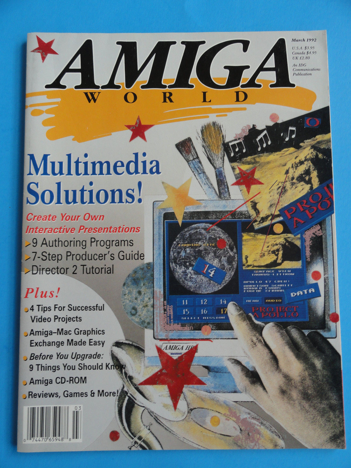 AMIGA WORLD MAGAZINE MARCH 1992 - MULTIMEDIA SOLUTIONS + MORE