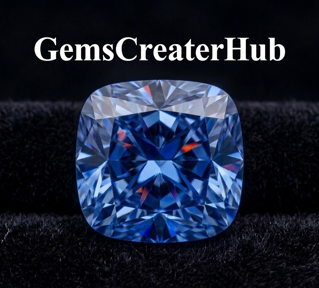 2 Ct Certified Lab Grown Cushion Cut Blue Color Diamond D Grade VVS1