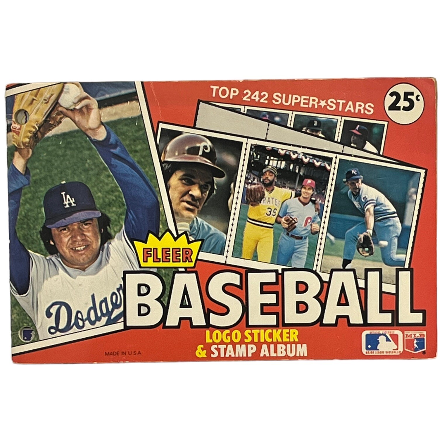 1982 Fleer Baseball Logo Sticker & Super Star Stamp Collectors Album USED