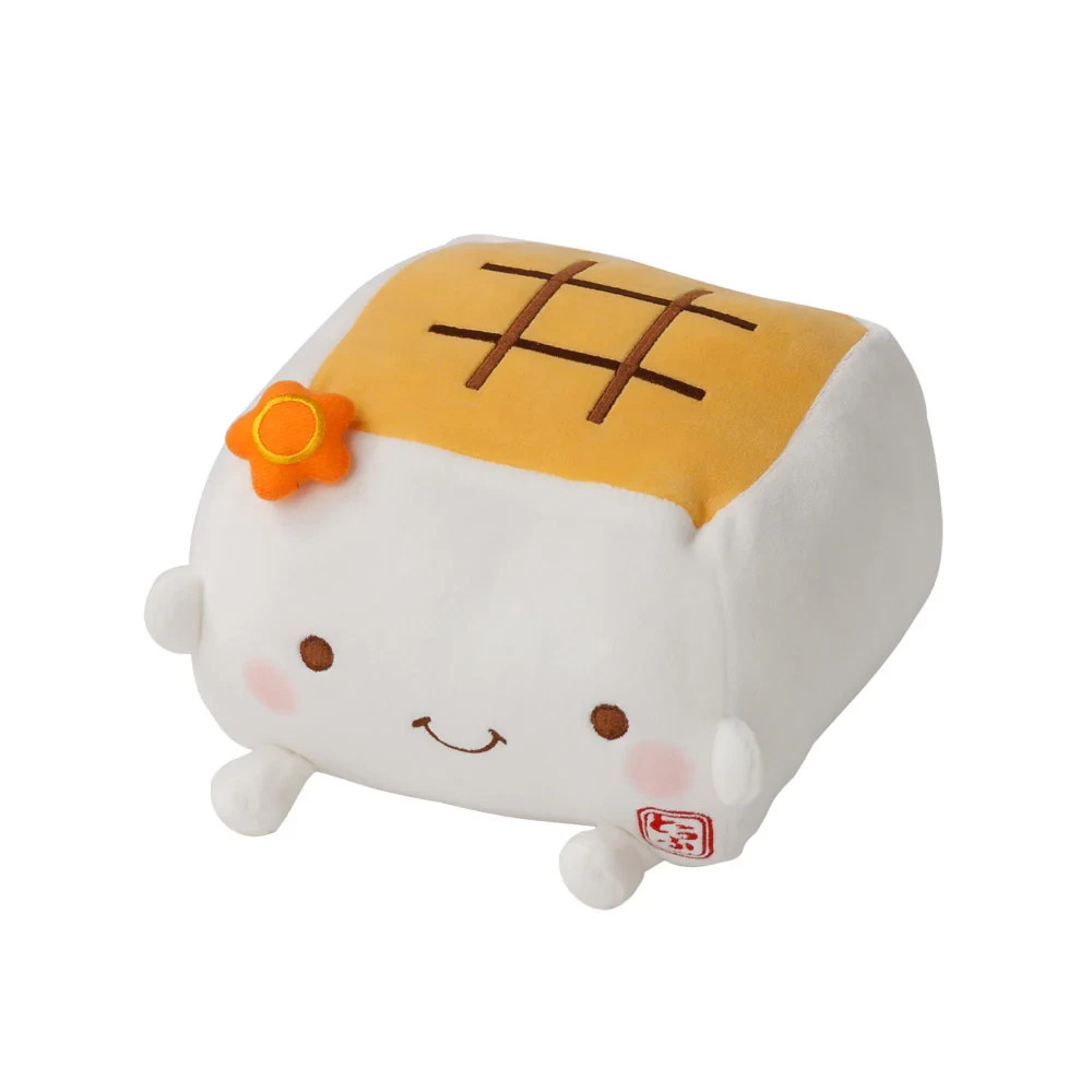 Tofu Cushion Hannari Yaki White Stuffed Toy Cushion Size M Japan