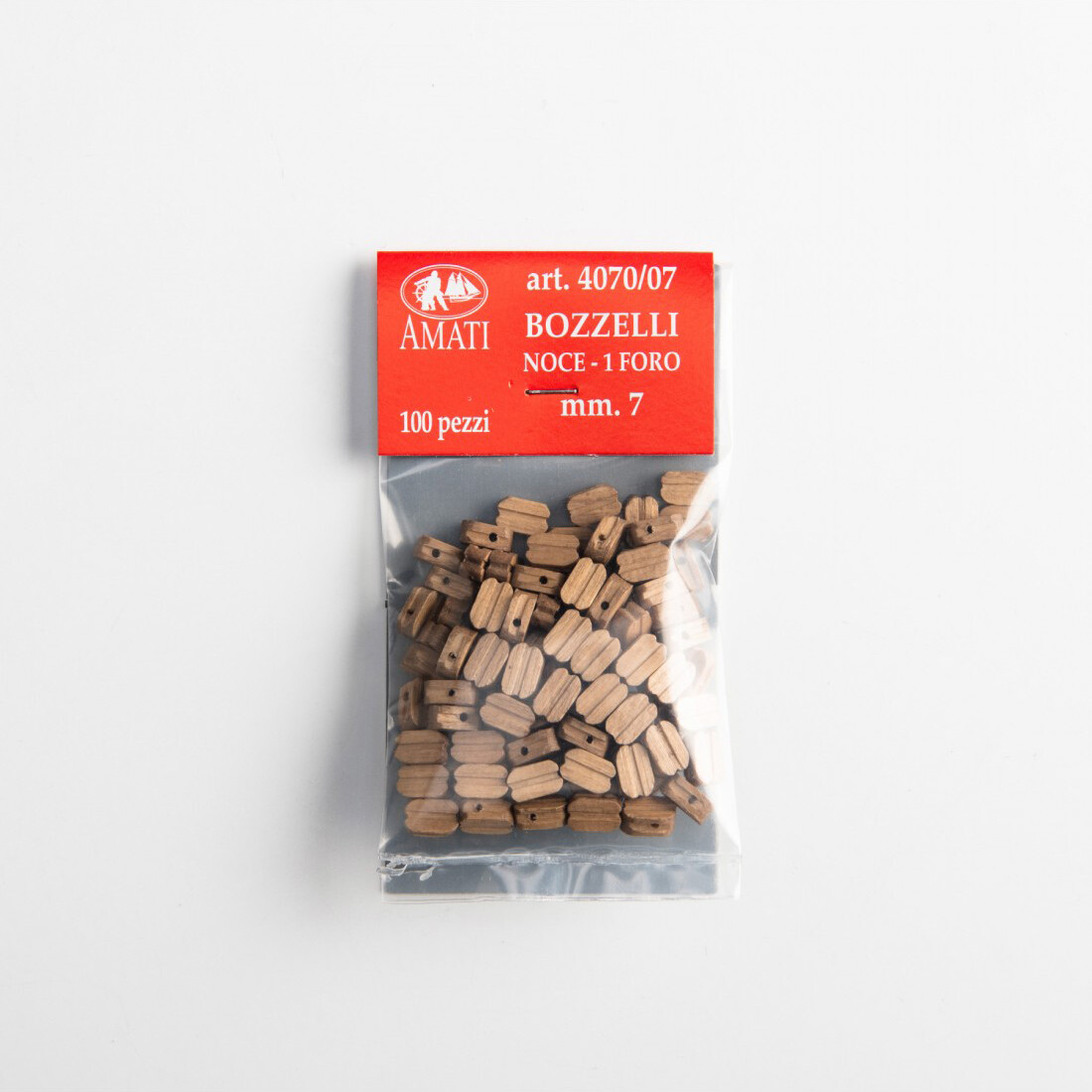 Amati AM4070-07 Walnut Pulleys 7 mm 1 Hole (100 pcs) Modeling