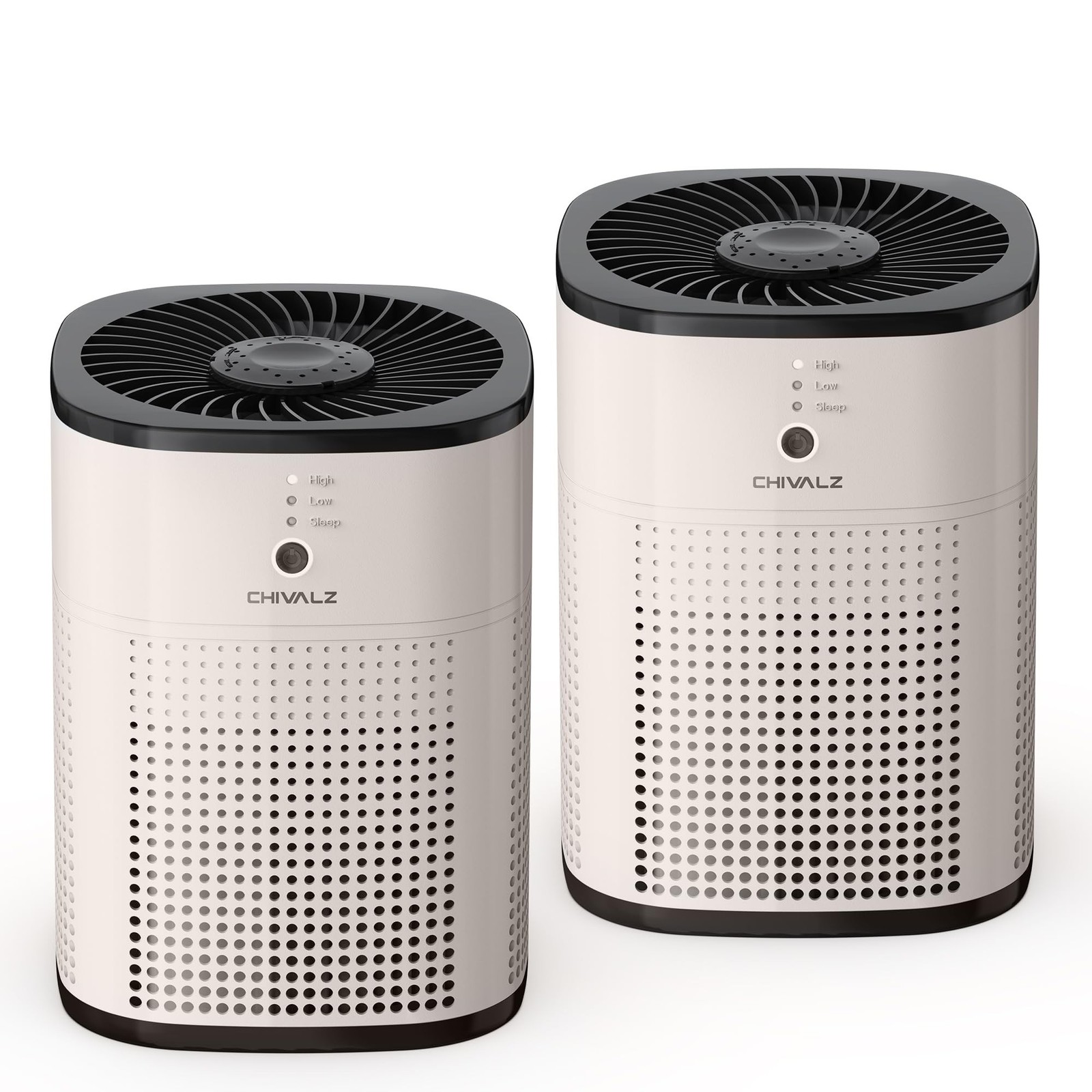 2 Pack CHIVALZ Air Purifiers for Bedroom with True HEPA Filter for Smoke, Dus...