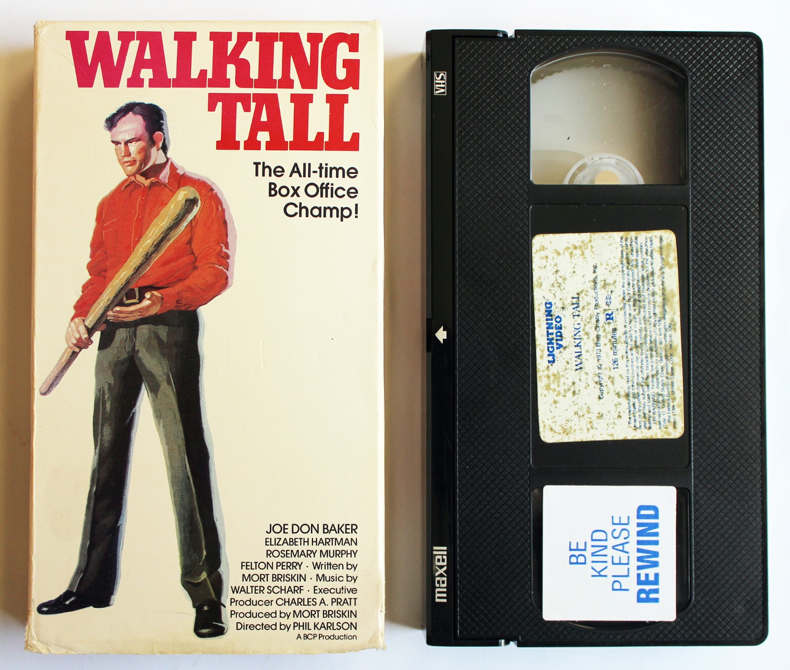 WALKING TALL vhs 1985 LIGHTNING VIDEO Buford Pusser JOE DON BAKER 1973 OOP