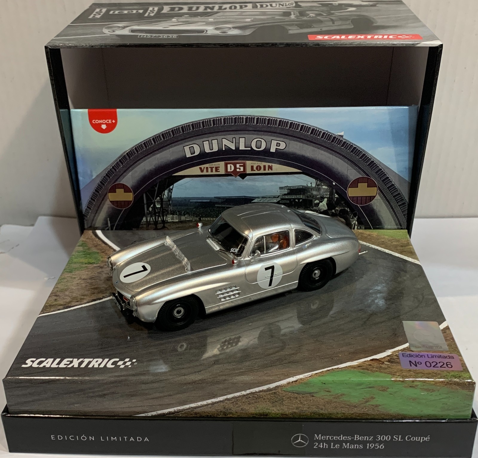 Slot Car SCX Scalextric U10568S300 Mercedes Benz 300 SL Coupe #7 Le Mans 1956