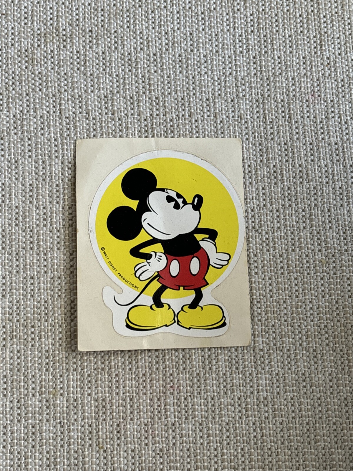 Vintage 1970's-80's MICKEY MOUSE Sticker Walt Disney Productions 4.5"X3.75"