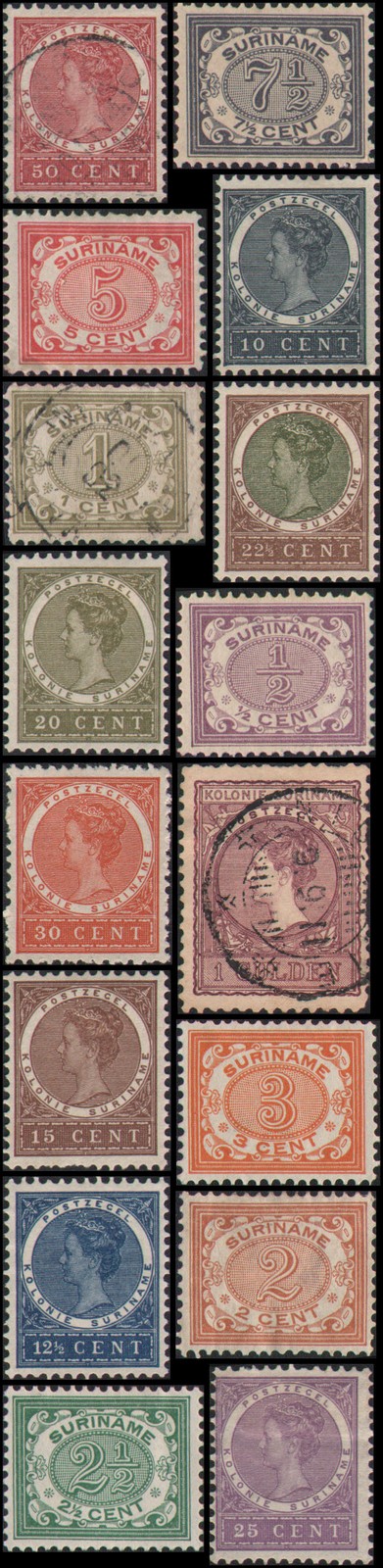 Surinam #44-59 mixed MH, MNG and used