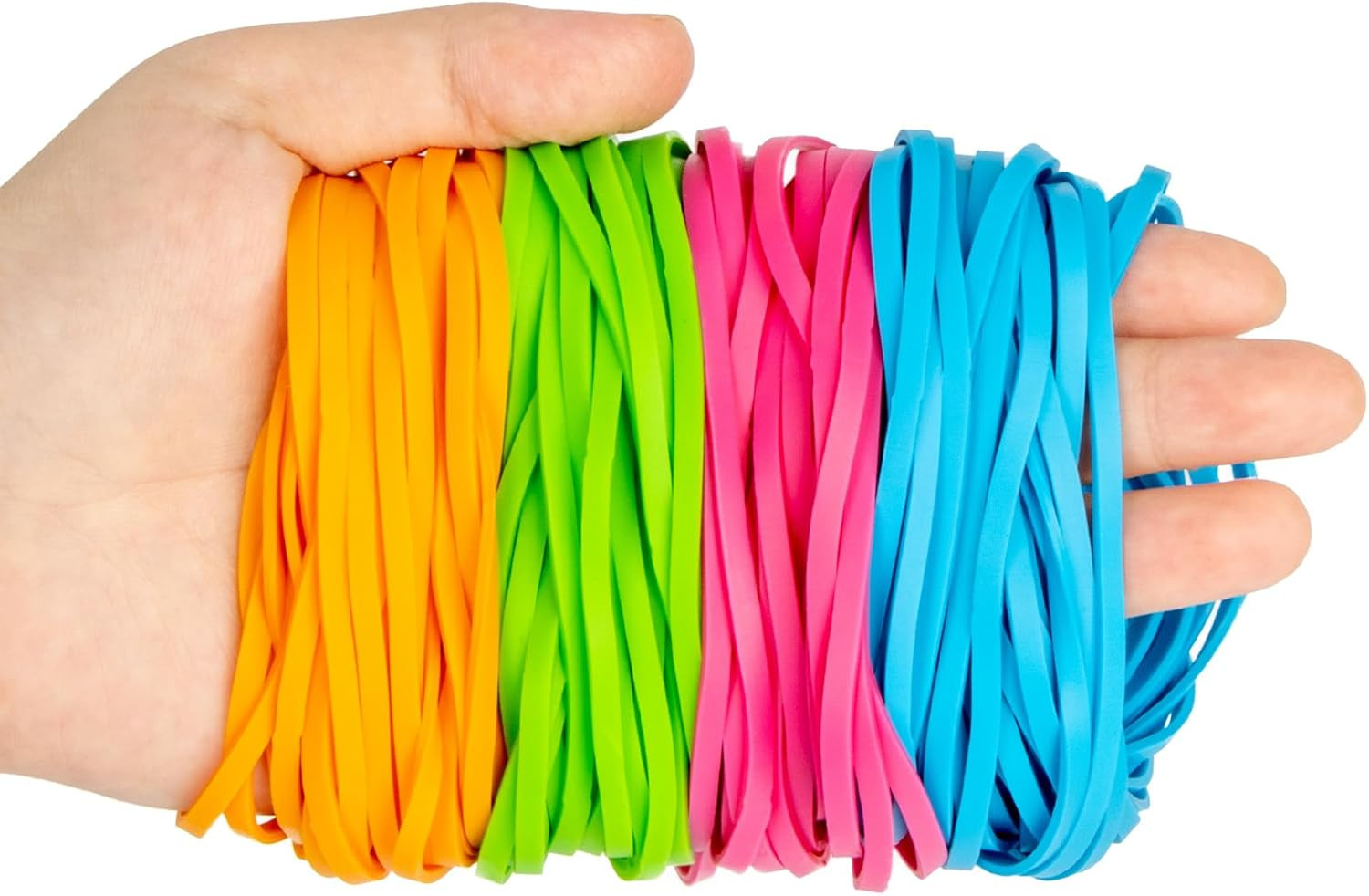 Sukh Rubber Bands - 100PCS Colored 4" Elastic Band, Office Supplies, Small Size,