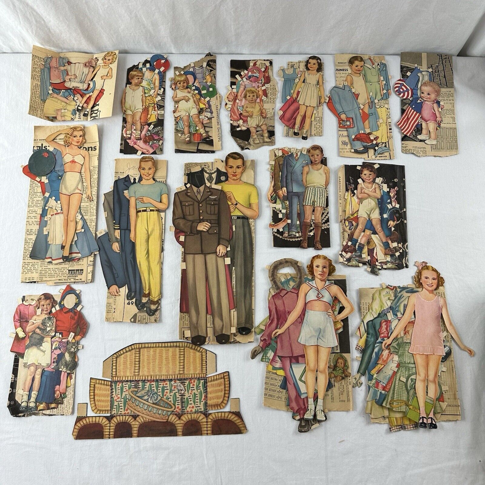Vtg Paper Doll Lot 1930s 1940s WWII Military Babies Joan Susie Bob Patsy Junior