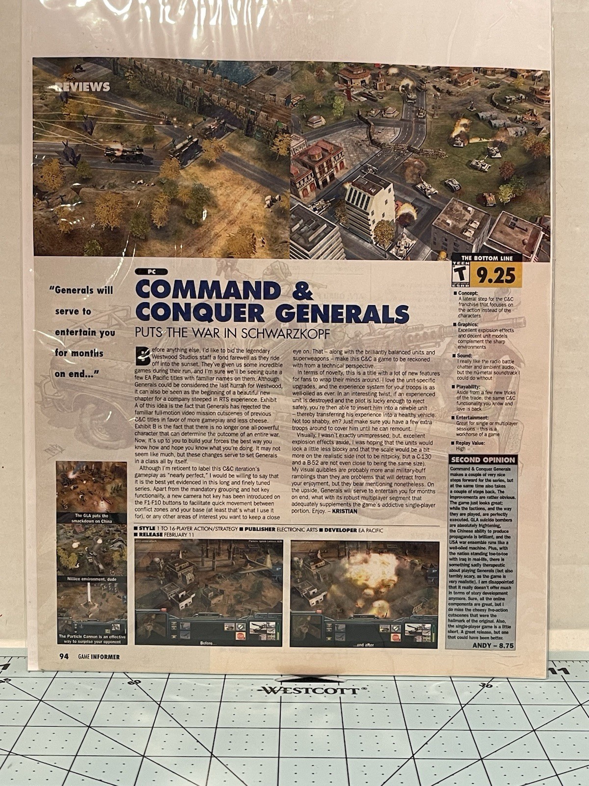 Command & Conquer Generals PC Game Informer Magazine Review Print Ad