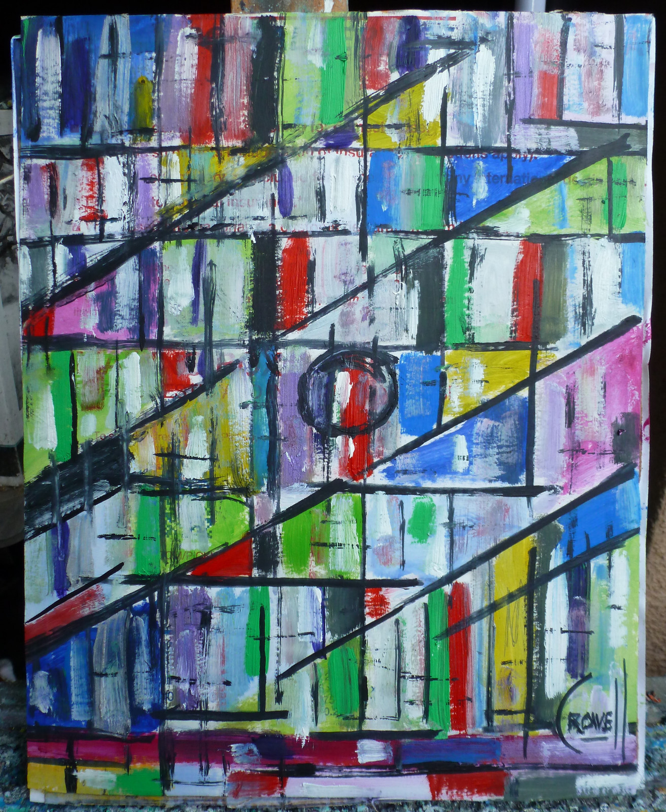 FOR ALL THE YEARS 8x10 abstract painting CARD panel original art signed Crowell