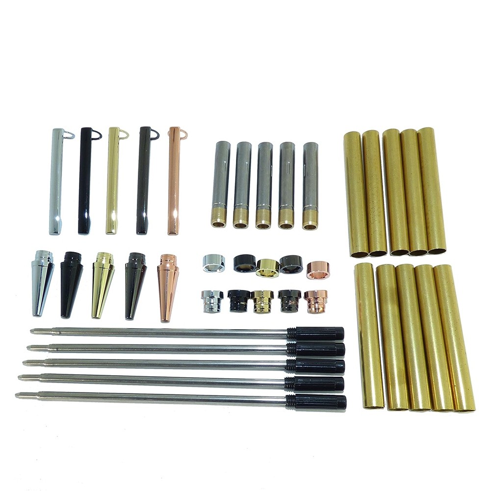 Slimline Pen Kit Set of 5 Mixed Colours with  Mechanism W2X15774