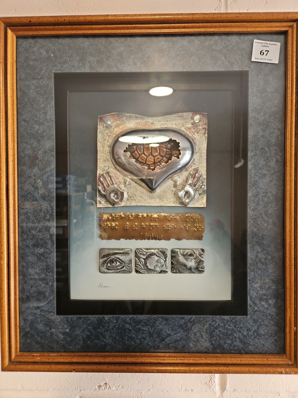 Original Signed Mixed Media Relief Artwork “Perception of the Heart” Framed