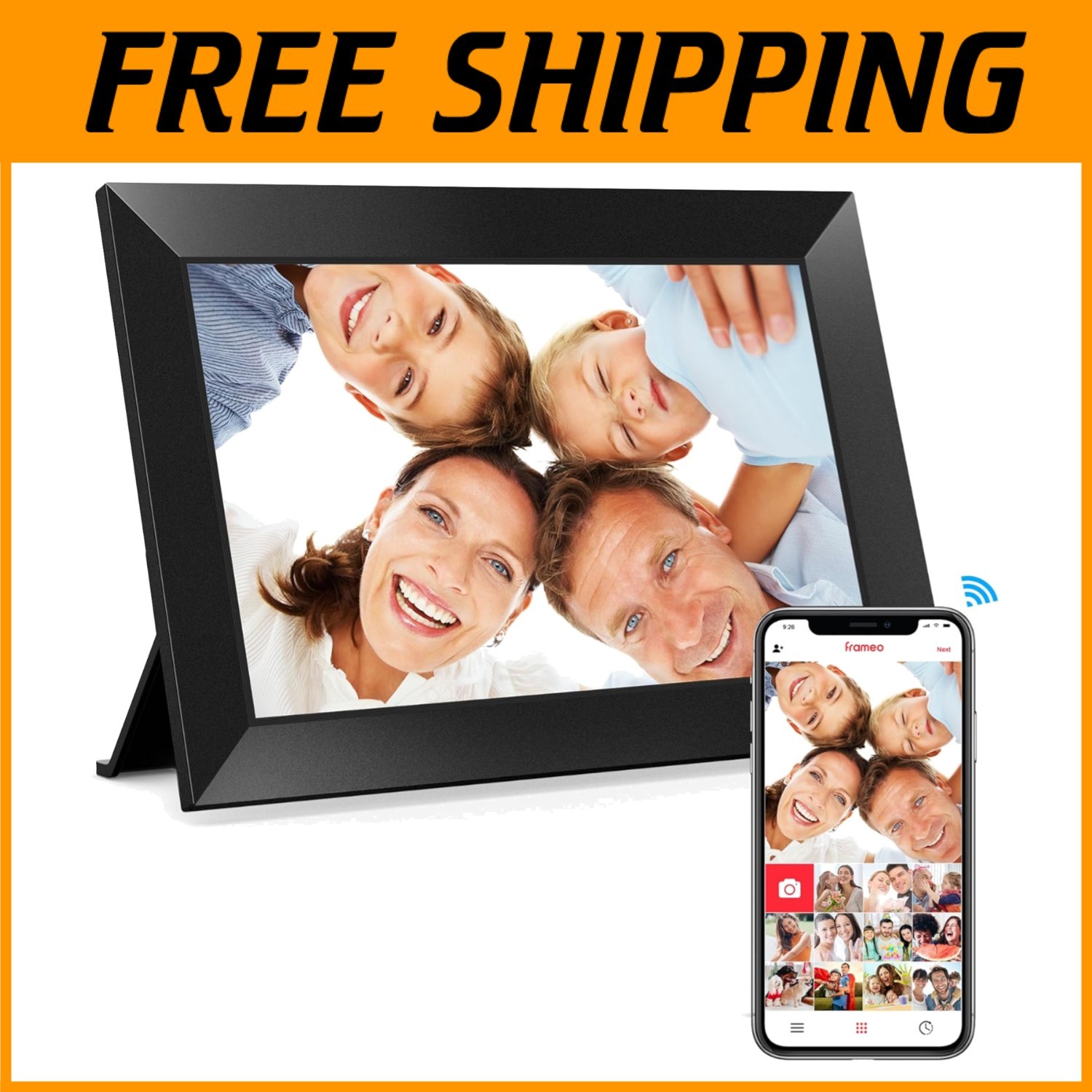 Digital Picture Frame with WiFi, 10.1" IPS Touch Screen