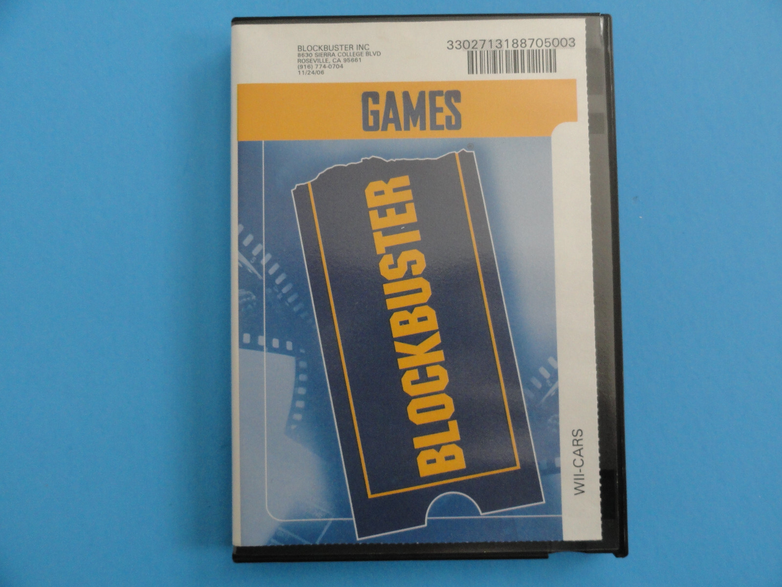 NINTENDO WII CARS BLOCKBUSTER VIDEO RENTAL CASE W/INSTRUCTIONS - NO GAME