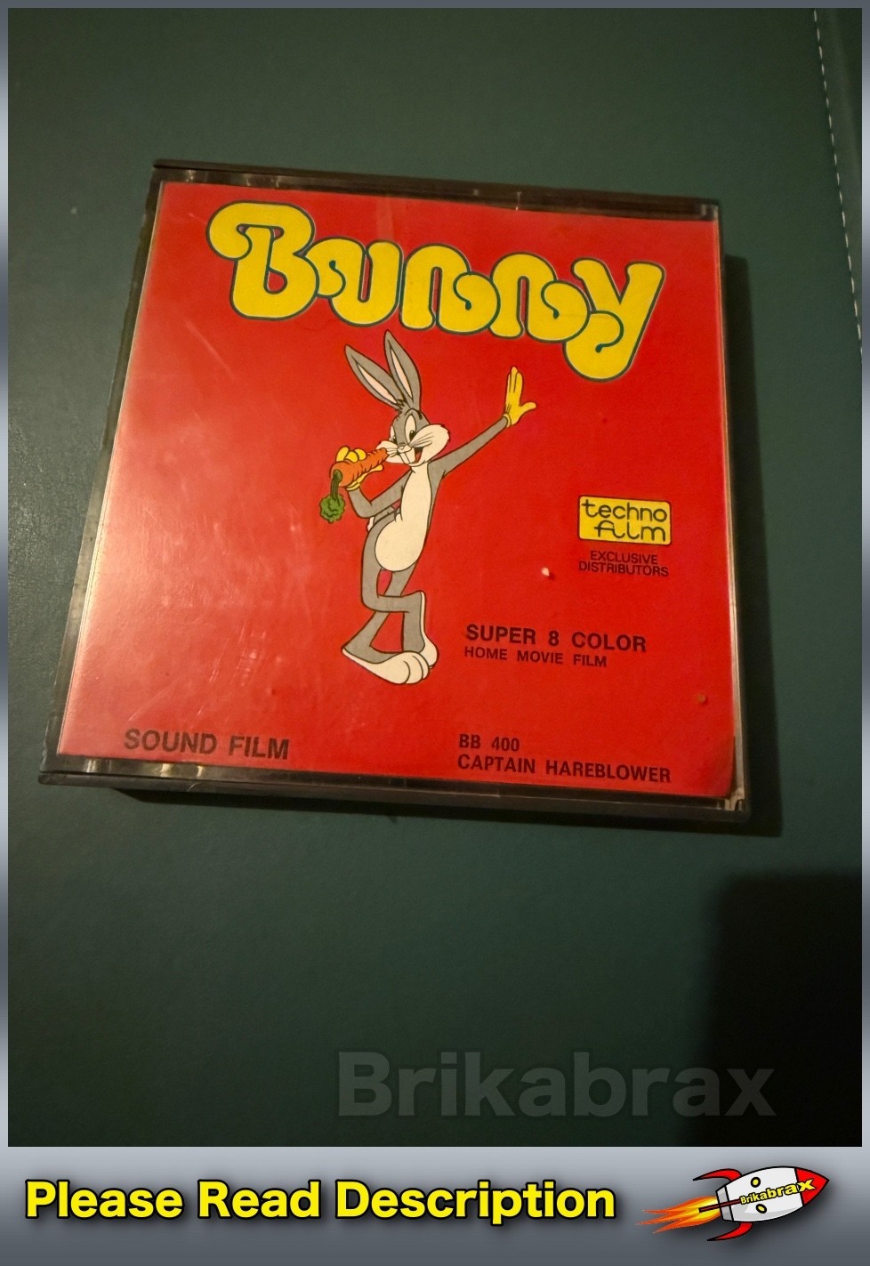 Warner Bros Techno Film Bugs Bunny Captain Hareblower Colour Super 8 Film Reel