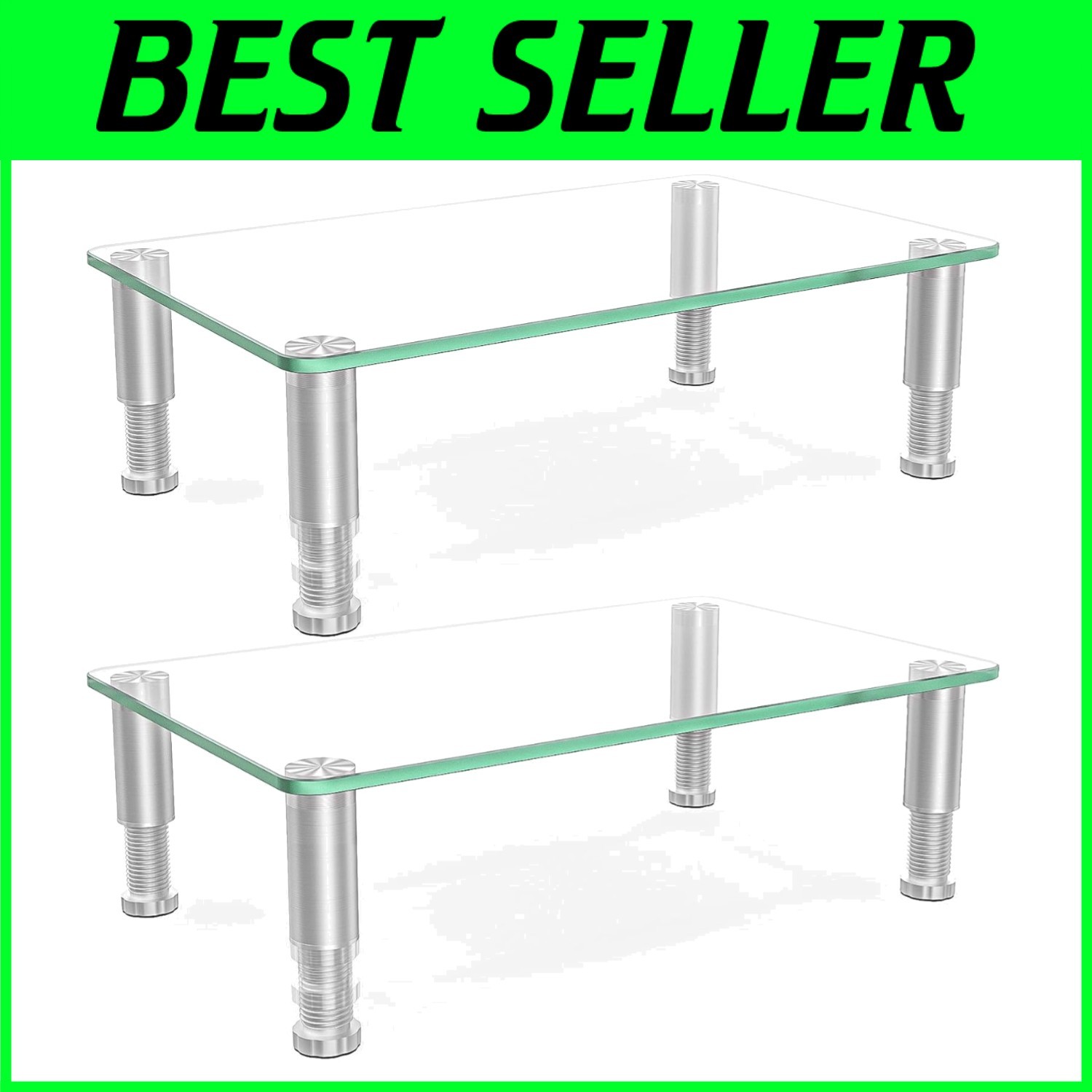 Height Adjustable Monitor Riser Stand (2 Pack)