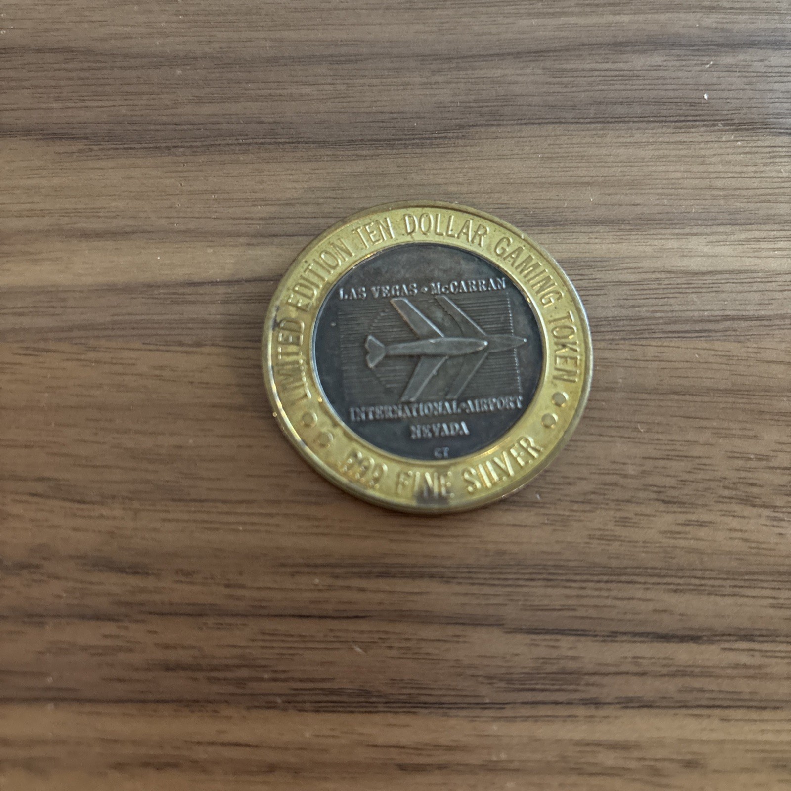 Limited Edition Ten Dollar Gaming Token McCarran AirP Las Vegas .999 Fine Silver