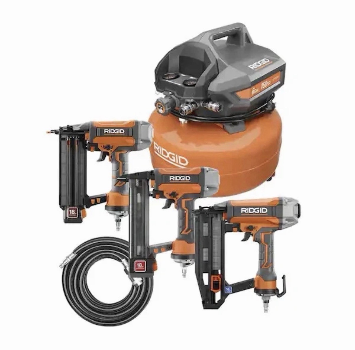 Ridgid R69603FK 6 Gallon Air Compressor & 3 Tool Pneumatic Combo Kit