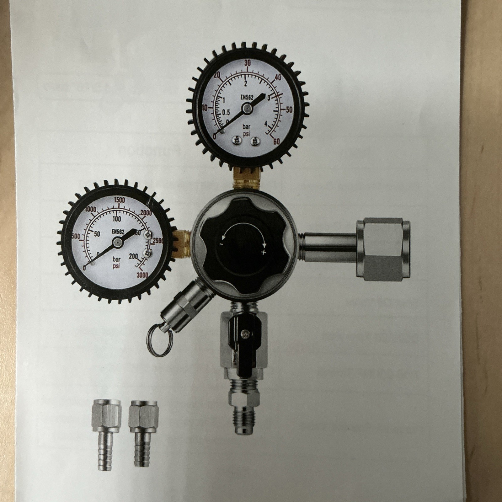 CGA-320 CO2 Regulator 0-60 PSI Working Pressure Beer Regulator