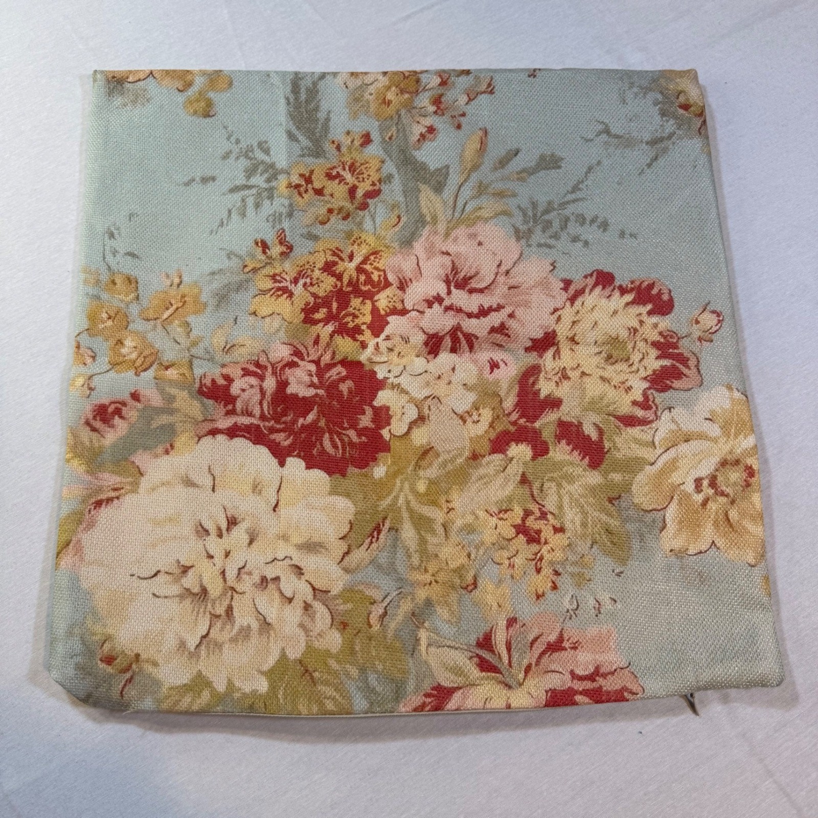 Waverly Floral Throw Pillow Cover Home Decor 18x18 Robins Egg Blue Accent Pillow