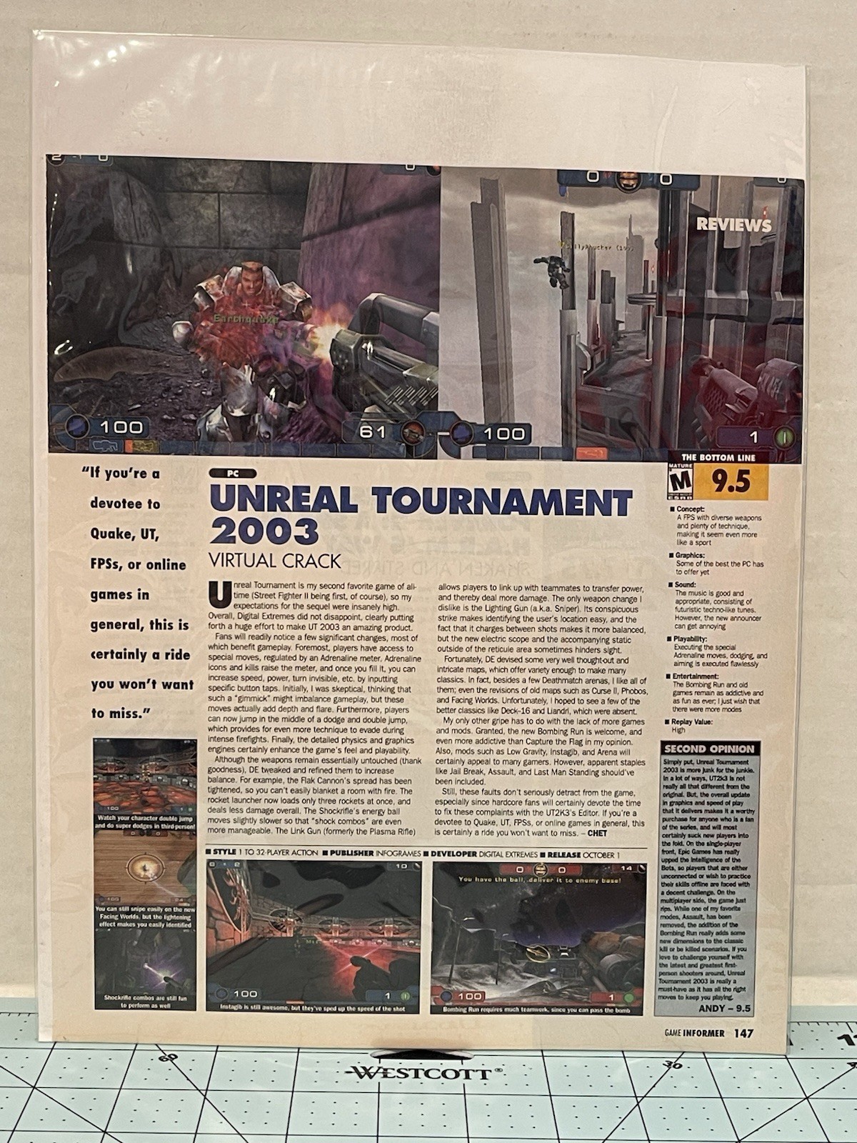 Unreal Tournament 2003 PC Game Informer Magazine Review Print Ad