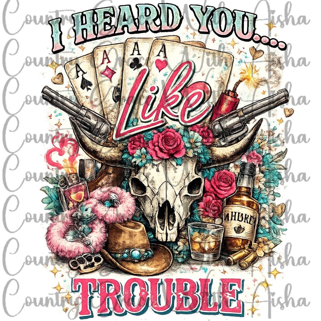 Sublimation Print Trouble Western Ready To Press Sublimation Transfer