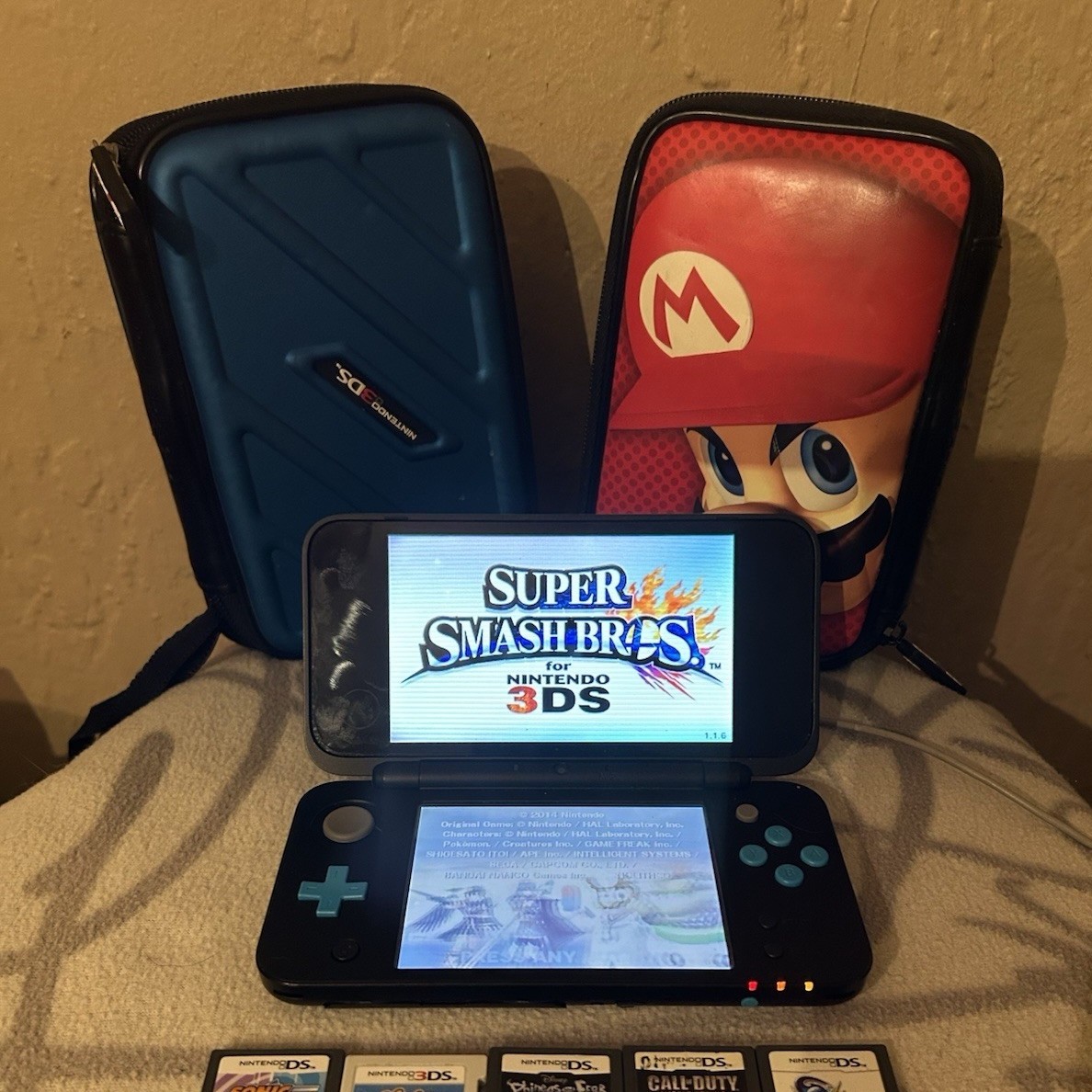 Nintendo 2DS XL Console with 11  Games, Mario Pokémon Sonic, Cases & Accessories