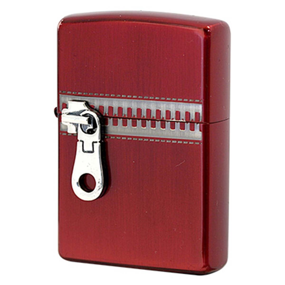 Zippo Zipper Lighter Red Ion Metal Double Sided Black Finish Used