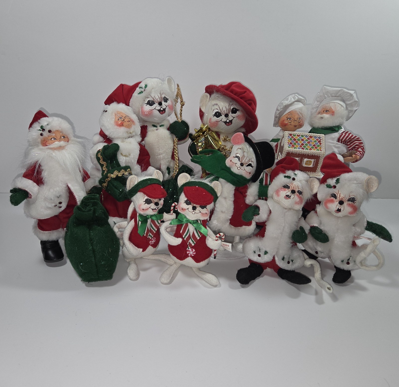 Annalee Christmas Mouse & Doll Lot (All 2005 Except One From 2008)