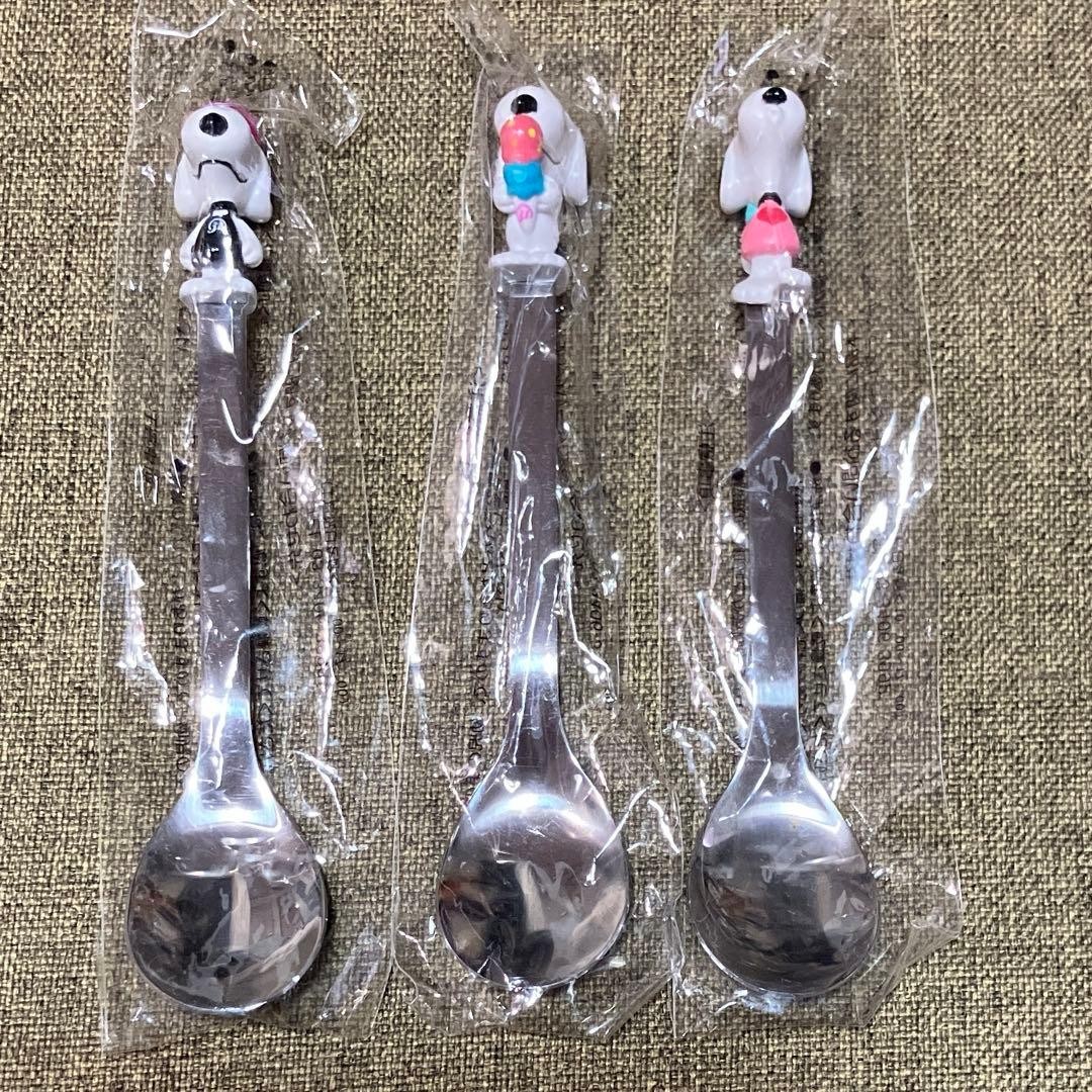 Snoopy Peanuts 3-Piece Ice Cream Spoon Set Disney Official Character Goods