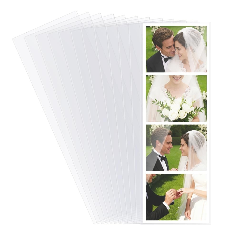2x6 Picture Sleeves, Photo Booth Protector Bags - 100 Pack Clear 