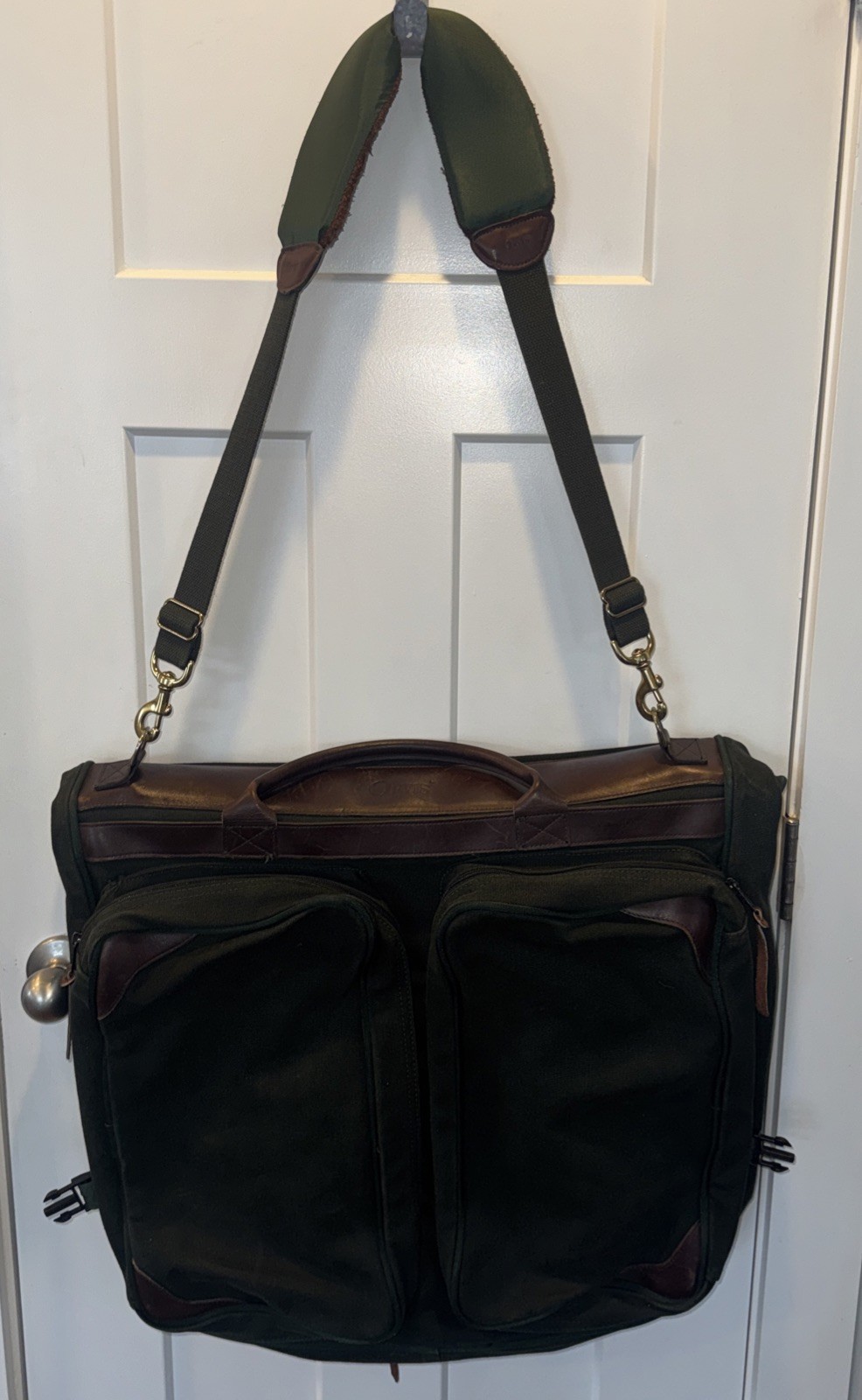 VTG Orvis Canvas Leather Travel Garment Bag 