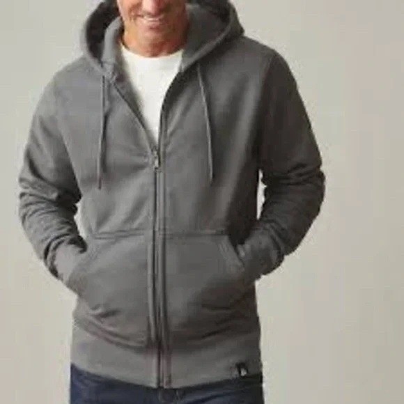 American Giant Full Zip Hoodie Charcoal Gray Men's Size L Made in USA Cotton