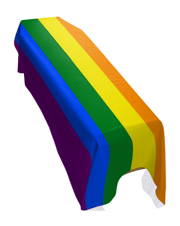Rainbow 6 Stripe Pride Coffin Drape Flag - Premium Quality & Made To Order in UK
