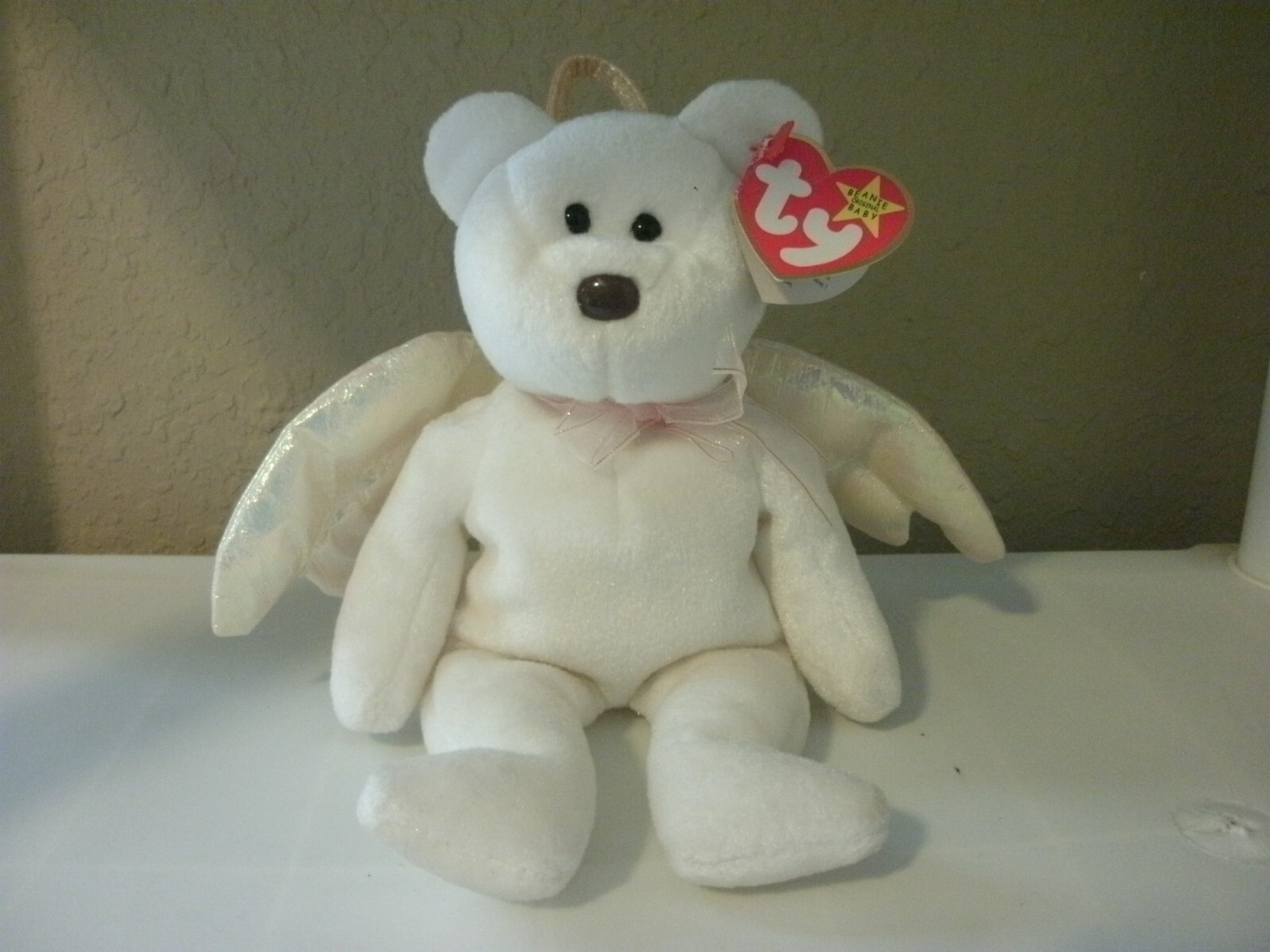 VTG TY BEANIE ORIGINAL (HALO) THE ANGEL BEAR (BORN AUGUST 31, 1998) BROWN NOSE