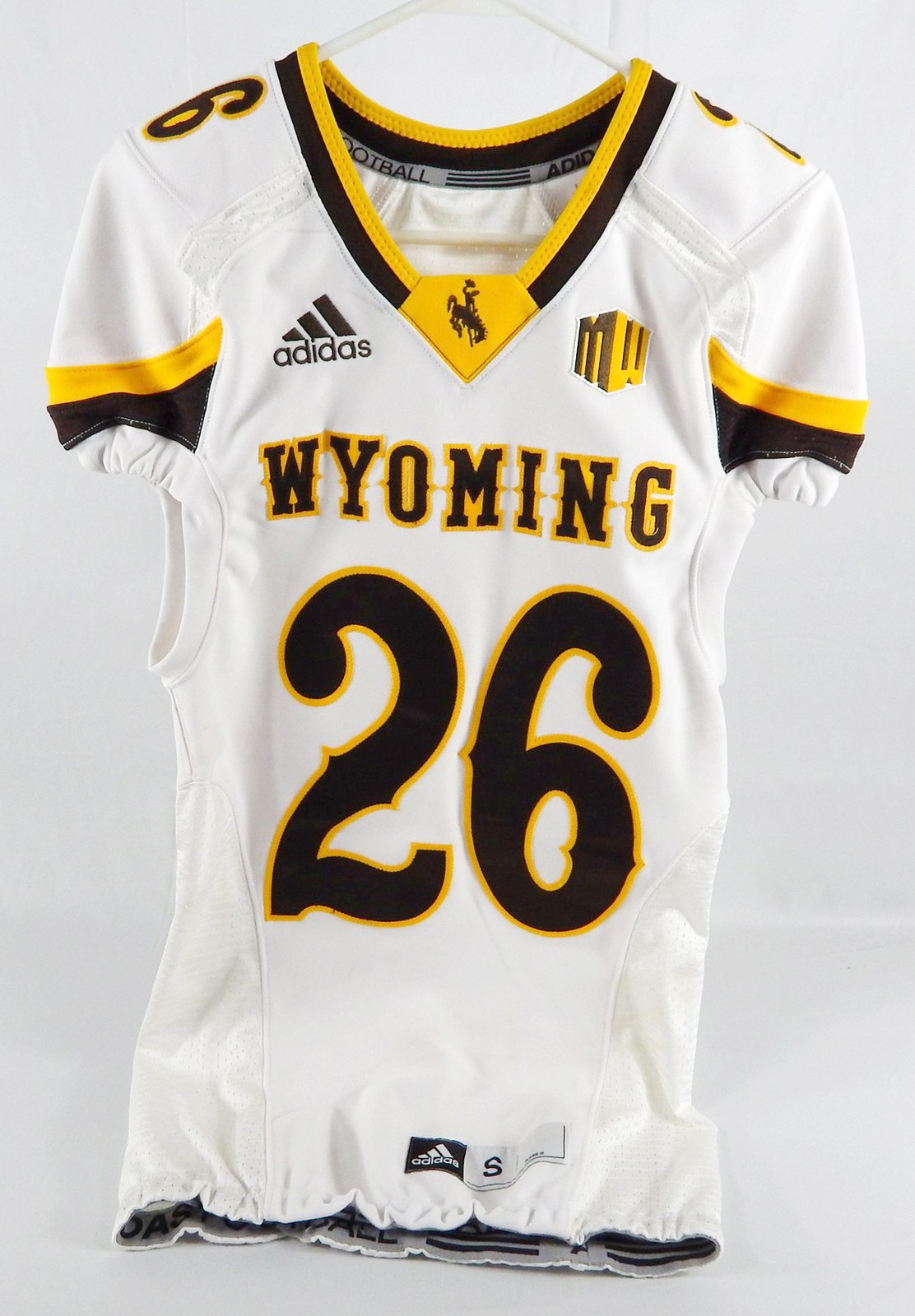 2018 Wyoming Cowboys #26 Game Used White Jersey Football S 387