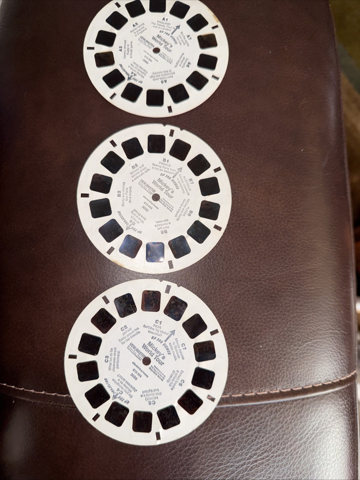 Vtg Disneys Mickey’s World Tour View Master Reels A, B, C