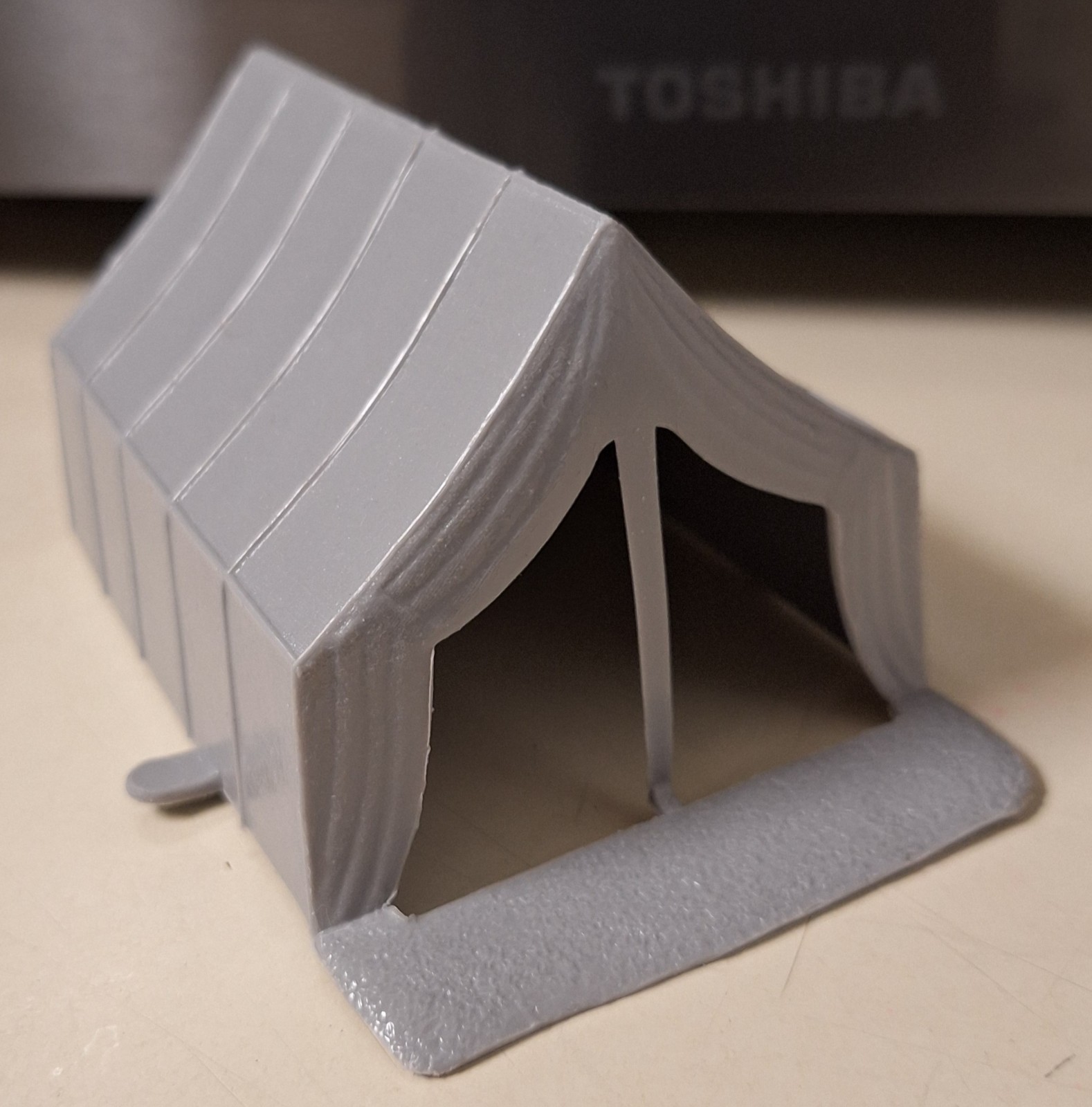 54mm Marx Original Hard Plastic Large Gray Tent